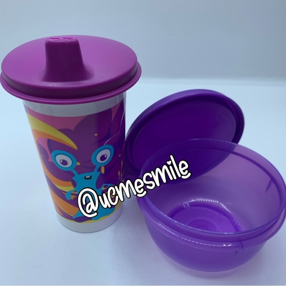 Tupperware Big Bell "Totli" Monster Tumbler Sippy Cup with Snack Cup - Picture 2 of 4